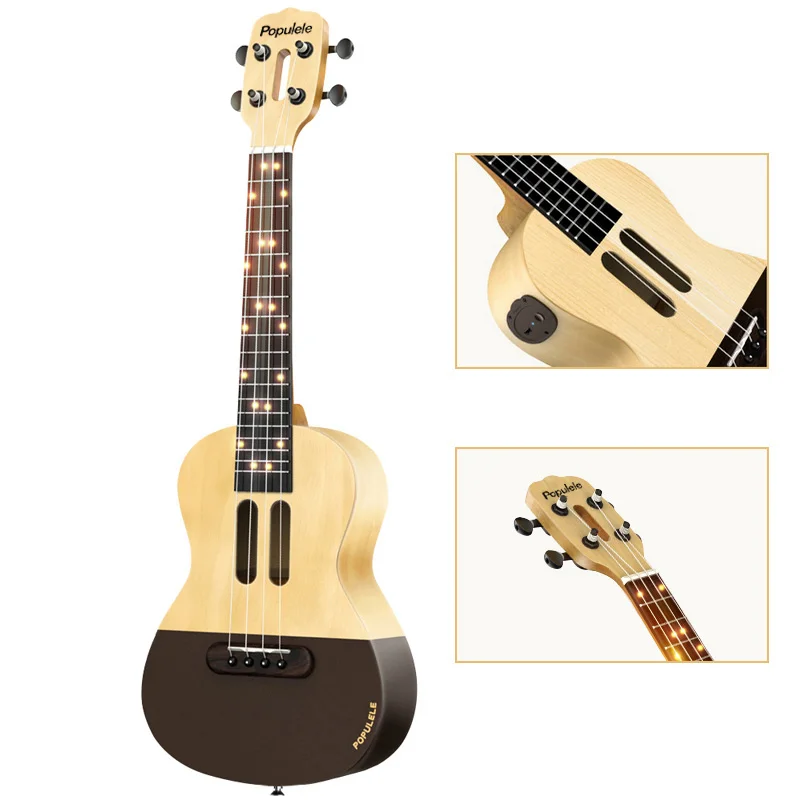 Skup Populele U1 inteligentny koncert Ukulele sopran 4 struny 23 Cal akustyczna gitara elektryczna z Xiaomi APP telefon Guitarra Ukulele