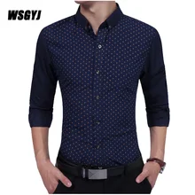 Новая модная мужская клетчатая рубашка из хлопка высокого качества, мужские рубашки, повседневная приталенная рубашка с длинными рукавами, одежда для мужчин XXL