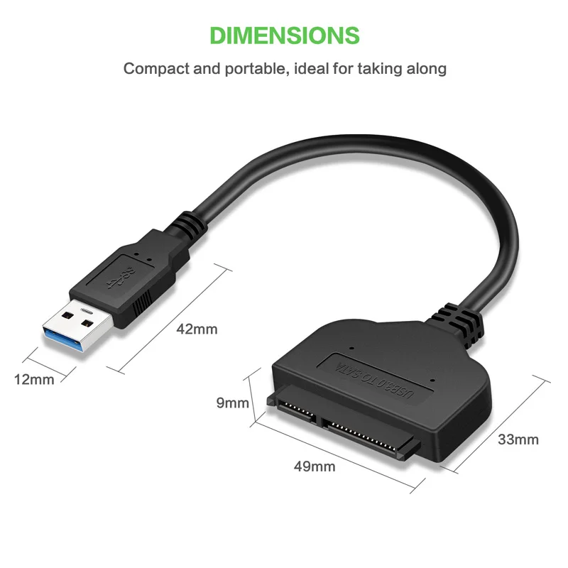 Адаптер для жесткого диска 22 Pin SATA на USB 3 0 2 5 дюйма кабель конвертер дюймового