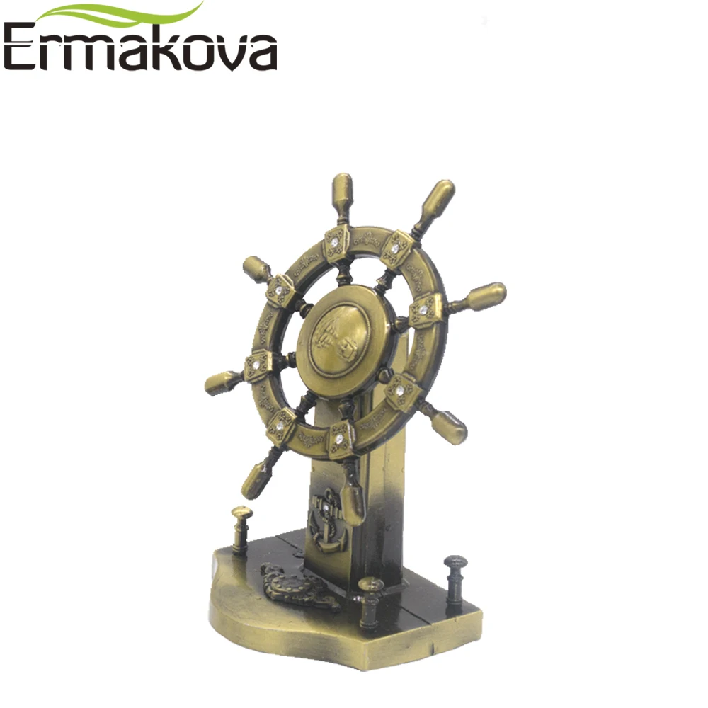 ERMAKOVA металлический Ретро корабль модель рулевого колеса рыбалка стоящий руль Корабль Руль Статуэтка домашний офис Декор