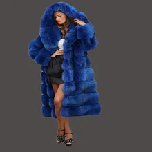 Fur jacket new 2017 imported imitation mink fox fox coat coat blue cross stripe gorgeous abundance new fur coat woman