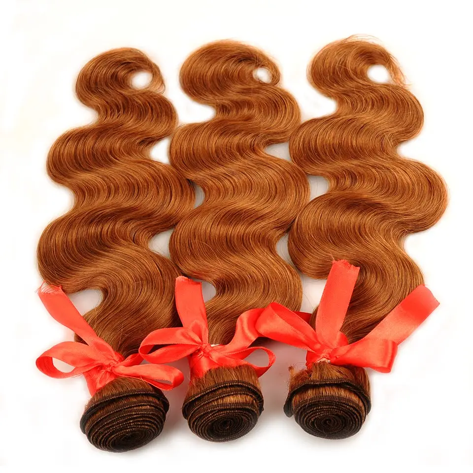 Pinshair Per-крашеные бразильские волосы пучки волнистых волос красный коричневый 30 человеческие волосы для наращивания 3 пучка 10-26 дюймов нереми волосы