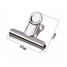 12 шт./партия) 87 мм большой круглый Топ зажим для захвата бульдог офисные канцтовары, зажим для бейджа металлический зажим из нержавеющей стали зажим для бумаги