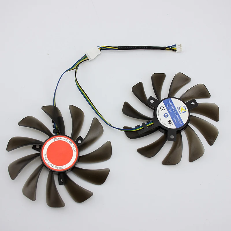 Вентилятор охлаждения для видеокарты XFX RX580 RX584 RX588 диаметр 95 мм шаг 40 мм