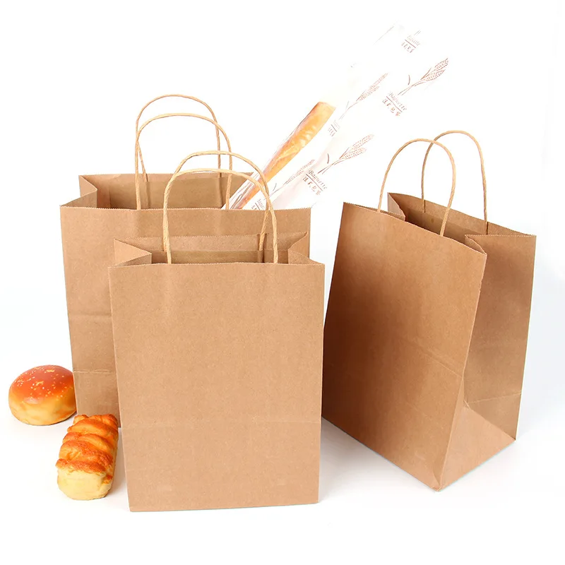 Kraft Gift Bag with Handle Paper Bags Gift Wrapping Recycled Paper Bags