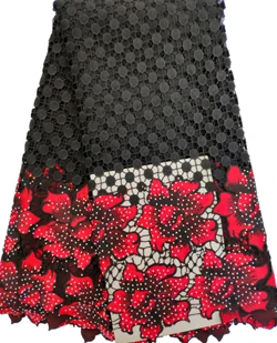 

Embroidered African Lace Fabric High Quality For Nigerian Wedding Dress,Water Soluble FTB57 Lace With Guipure Cord Lace Fabric