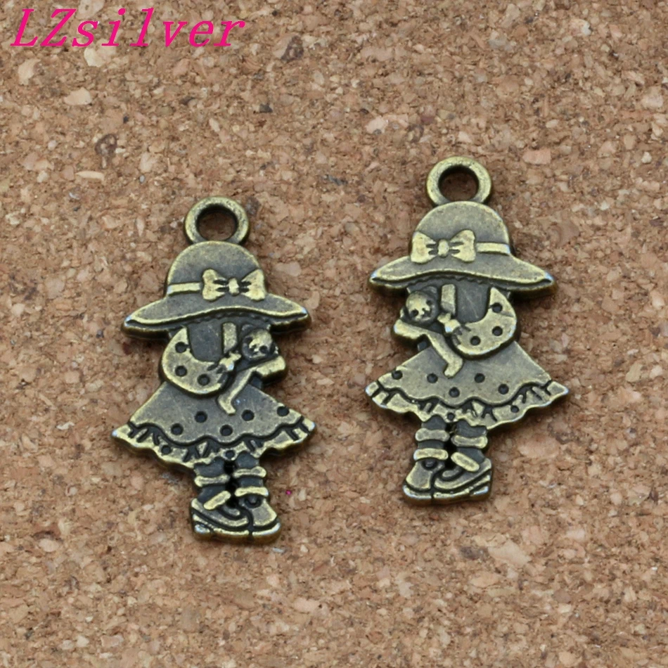 

Little girl Charms Pendants 100Pcs/ lots 16x31mm Antique bronze Alloy Jewelry DIY Fit Bracelets Necklace Earrings A-315