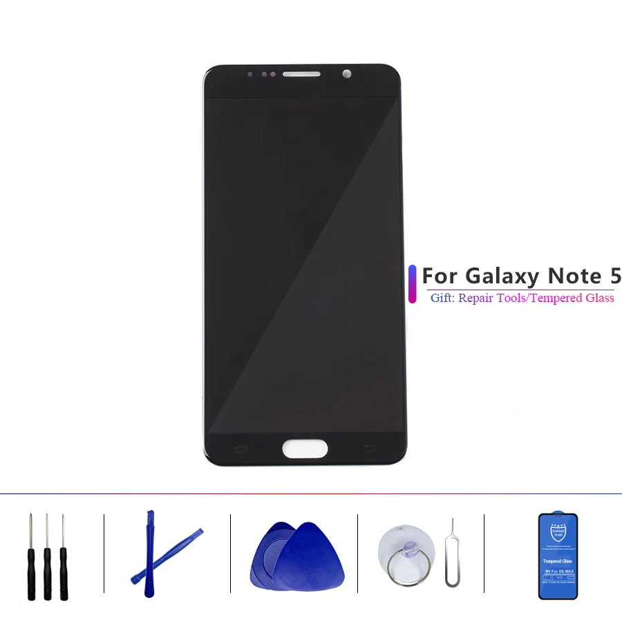 

Display For Samsung Galaxy Note 5 lcd digitizer With Frame Touch Screen For Samsung Note5 N920F N920T LCD Screen