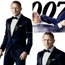 Индивидуальные смокинги для жениха, лучшие мужские свадебные облегающие темно-синие мужские костюмы, вечерние костюмы, пиджак для жениха+ брюки+ галстук