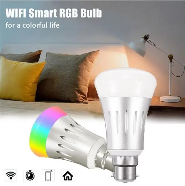 7 Вт Smart RGBW Wi-Fi светодиодный накаливания E27 B22 затемнения лампы RGB Цвет изменение поддержки