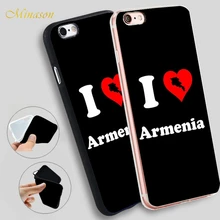 

Minason I Love Armenia Soft Silicone Mobile Phone Case for iPhone X 8 5S 5 SE 6 6S 7 Plus Cover Capinha de Celular