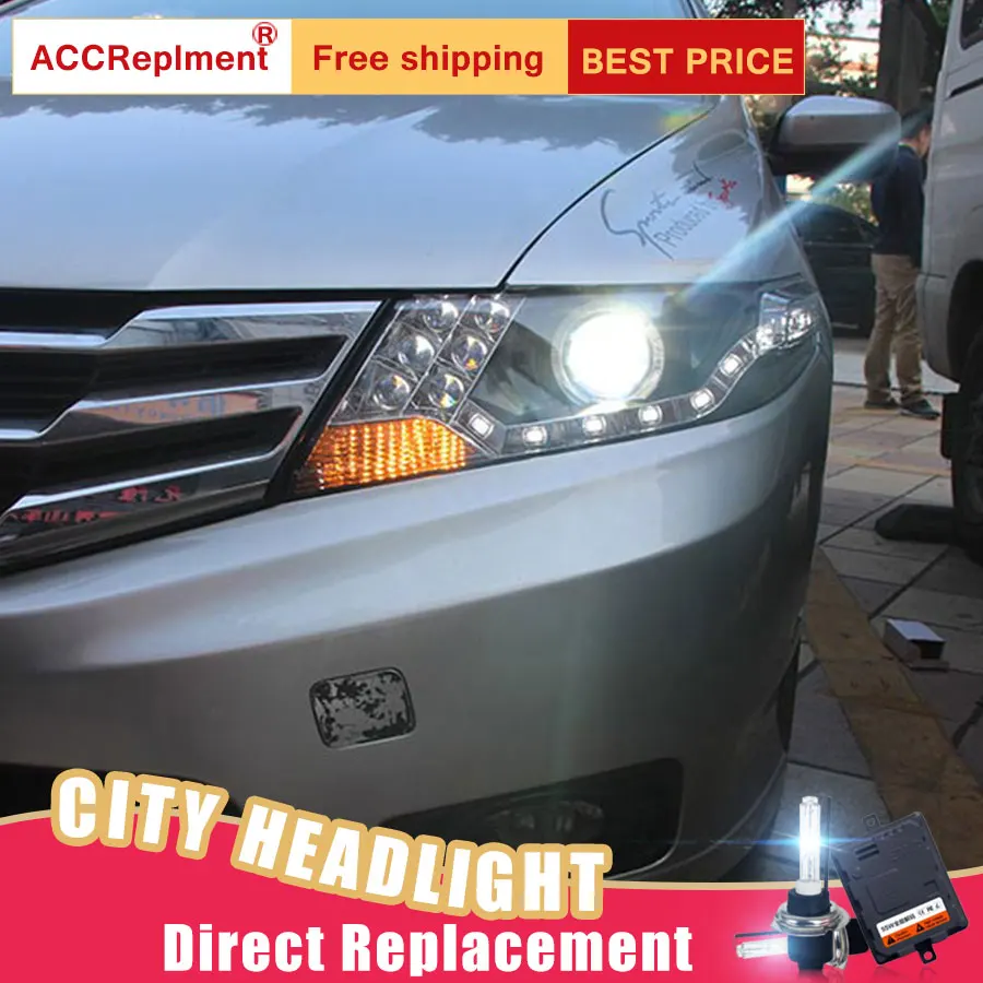 2 шт. светодиодный фары для Honda City 2010-2013 Автомобильные ангельские глазки комплект