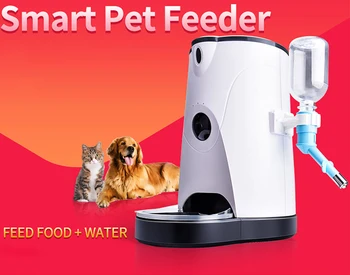 

Automatic Smart Pet Feeder Camera With Water Feeding Wireless WIFI Camera IP for Dogs&Cats Remotely Monitoring Feeding