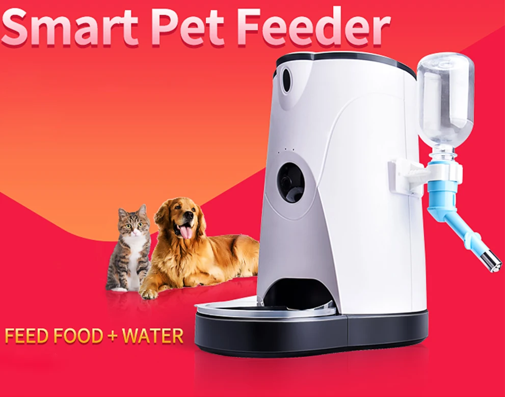 Automatic Smart Pet Feeder Camera With Water Feeding Wireless WIFI Camera IP for Dogs&Cats Remotely Monitoring Feeding Automatic Smart Pet Feeder Camera With Water Feeding Wireless WIFI Camera IP for Dogs&Cats Remotely Monitoring Feeding