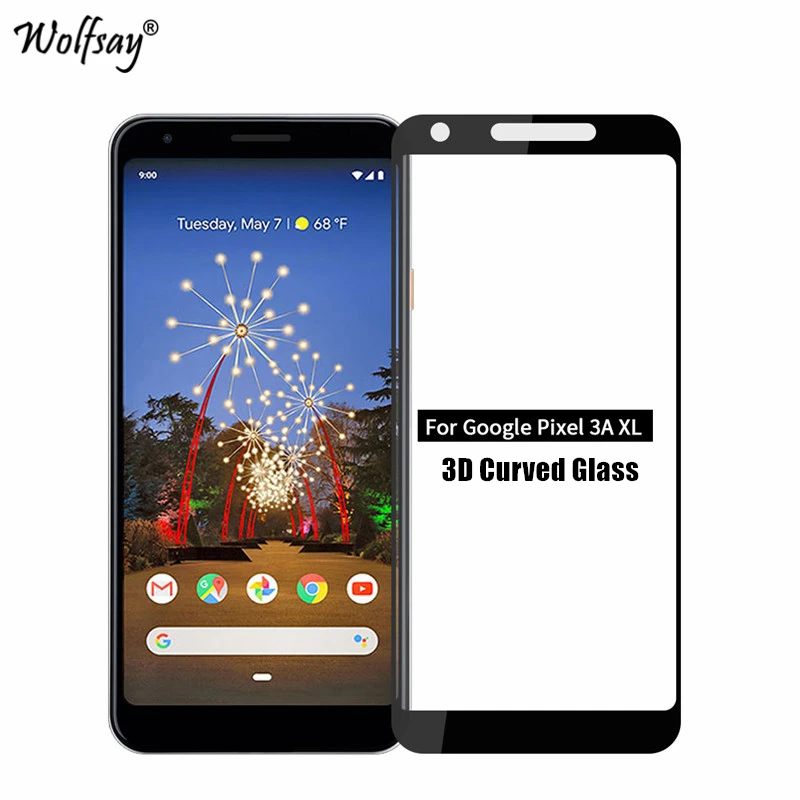 Изогнутое 3d стекло для Google Pixel 3A защита экрана размера XL закаленное полное