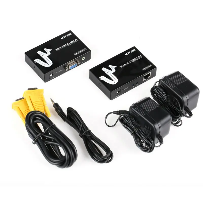 MT Viki VGA удлинитель 200 м HD Видео 3 5 мм аудио ретранслятор по UTP RJ45 CAT5e/6 LAN кабель