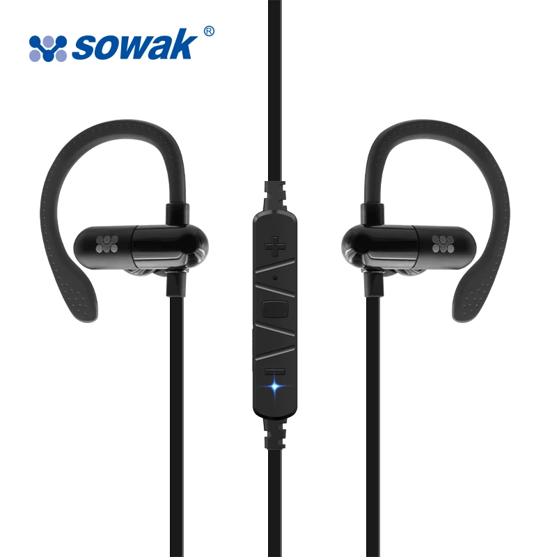 Спортивная bluetooth гарнитура с ушным крюком наушники Sowak W1 + микрофоном