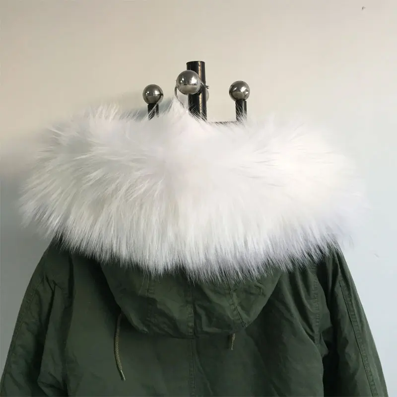 Cheap New Collection Long version White pure color Faux fur liner Jacket Raccoon fur White big size Collar Winter Jacket 3 Cheap New Collection Long version White pure color Faux fur liner Jacket Raccoon fur White big size Collar Winter Jacket 3
