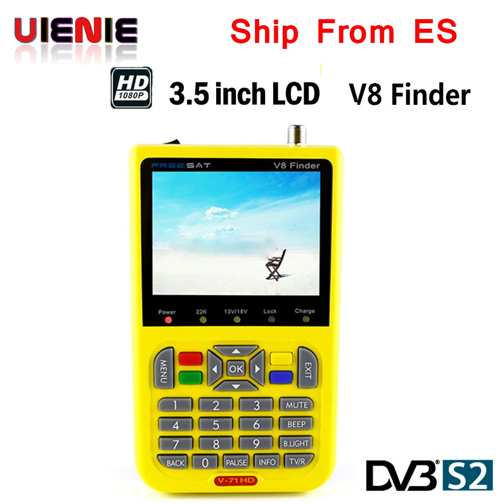 

UIENIE V-71 HD v8 finder digital finder 3.5 inch LCD digital satFinder Meter DVB-S2 MPEG-4 Free sat v8 satellite Finder satlink