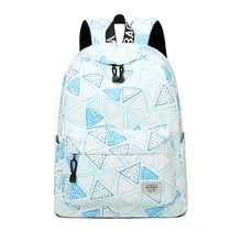 Легкий стильный школьный рюкзак с принтом, непромокаемый рюкзак для девочек, треугольный рюкзак
