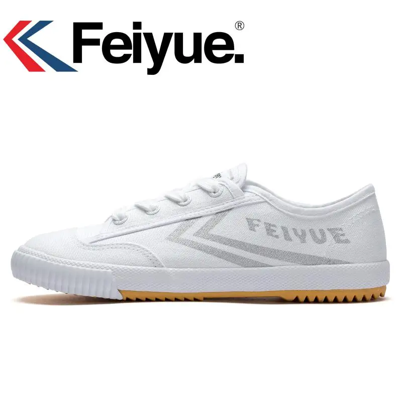 Feiyue/Классическая обувь для боевых искусств, нескользящая, дышащая, обернутая, для мужчин и женщин, парусиновая обувь для кунг-фу - Цвет: white gray