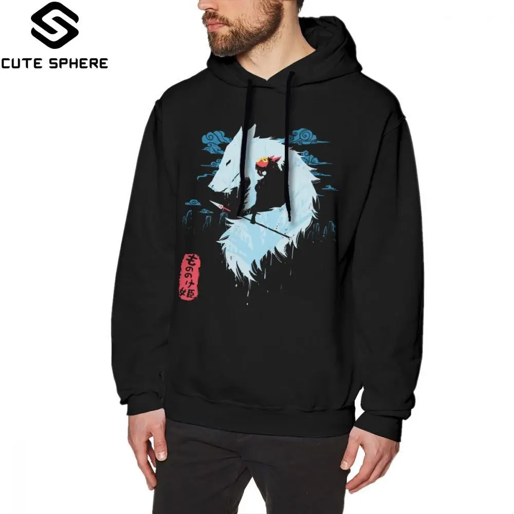 

Mononoke Hoodie Princess Mononoke Hime Hoodies Grey Loose Pullover Hoodie Stylish Cotton Long Sleeve XXX Male Warm Hoodies