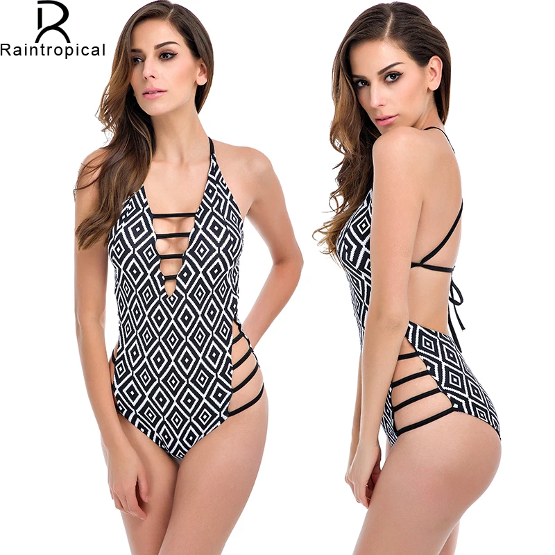 

2019 Newest Sexy One Piece Swimsuit Women Bandage Swimwear High Cut Monokini Swimsuit Strappy Bathing Suit Swim For Lady X017