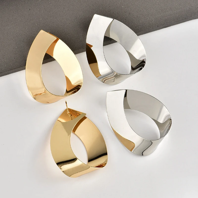 

Golden/Silvery Big Dangle Allergy Free Modern Art Beautiful 2018 New Arrival 1Pair Punk Geometric Exquesite Drop Earring Gifts