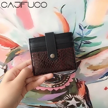 

CAJIFUCO Real Snakeskin Double Porte Carte Magic Wallet Hasp Credit Card Holder Wallet Leather Coin Purse