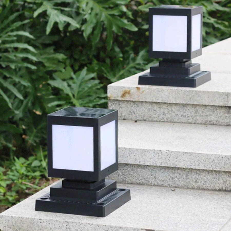Thrisdar Outdoor Solar Pillar Lamp - Enhance Security and Aesthetics with Fence Villa Parking Column Lamp, Gate Courtyard Villa Landscape Fence Solar Bollard Light image 5