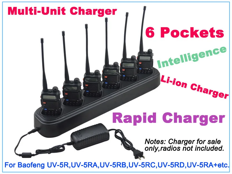Baofeng POFUNG UV-5R Multi-Unit Intelligent Charger Six-Way for baofeng 5R Portable Walkie Talkie | Мобильные телефоны и