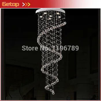 

2017 New Arrival Modern Crystal Chandelier Light Stair Crystal Light Fixture Crystal Pendant Ceiling Lamp Luster Free Shipping