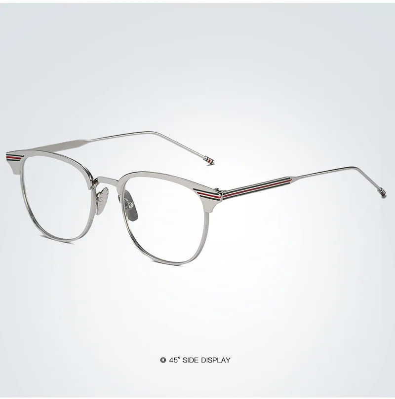 Брендовые мужские очки унисекс, оправа для мужчин и женщин, плоский верх, Золотые очки, металлическая оправа, Nerd, простой прозрачный синий светильник, оптические очки