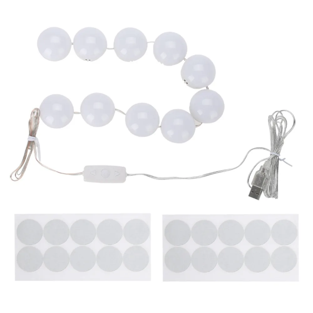 10 лампочек светодиодный макияж зеркало огни затемнения лампы теплый/холодный тона туалетный зеркало декоративный свет яркие фонари макияж лампы