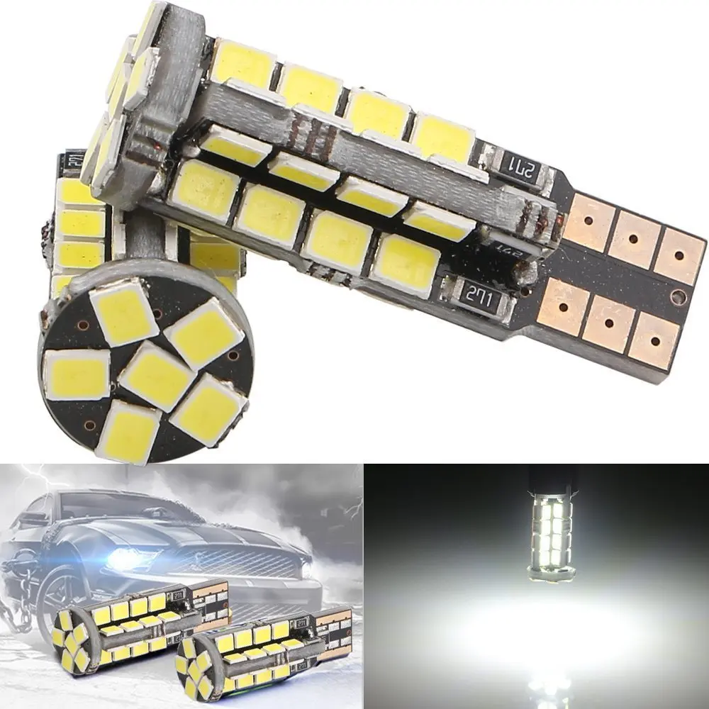 

2Pcs T10 W5W 168 921 2835 38 SMD Canbus Error Free Wedge White LED Light bulbs Car Side Wedge Tail Light car marker light 12V