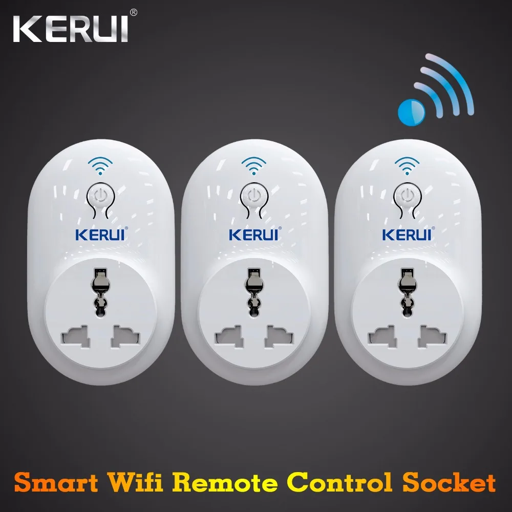3 шт. Kerui беспроводной пульт дистанционного управления Wifi розетка переключатель умный разъем питания 433 МГц ЕС США Великобритания AU стандарт домашняя система охранной сигнализации