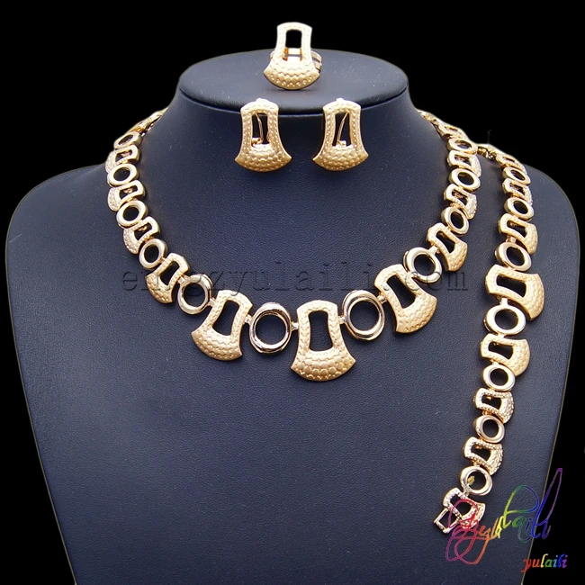 

2016 hotsale African latest anchor and round shape chain silver and gold color women jewellery sets