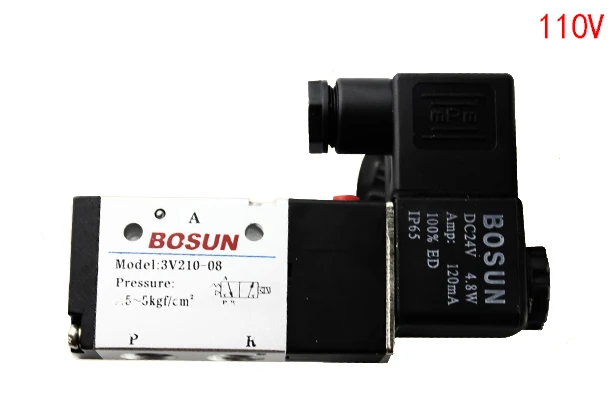 3V210-08 Пневматический электромагнитный клапан 110 В 3 порта 2 положения Соленоидный клапан управления, Реверсивный, воздушный клапан