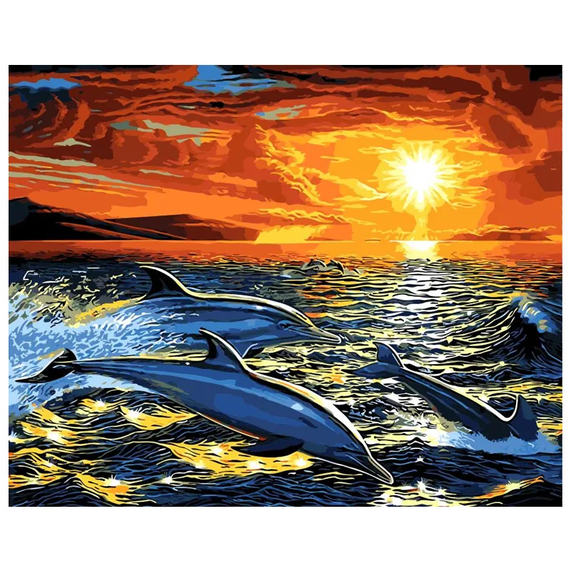 Unframe 40X50 животное абстрактная картина маслом украшение Diy Цифровая живопись по