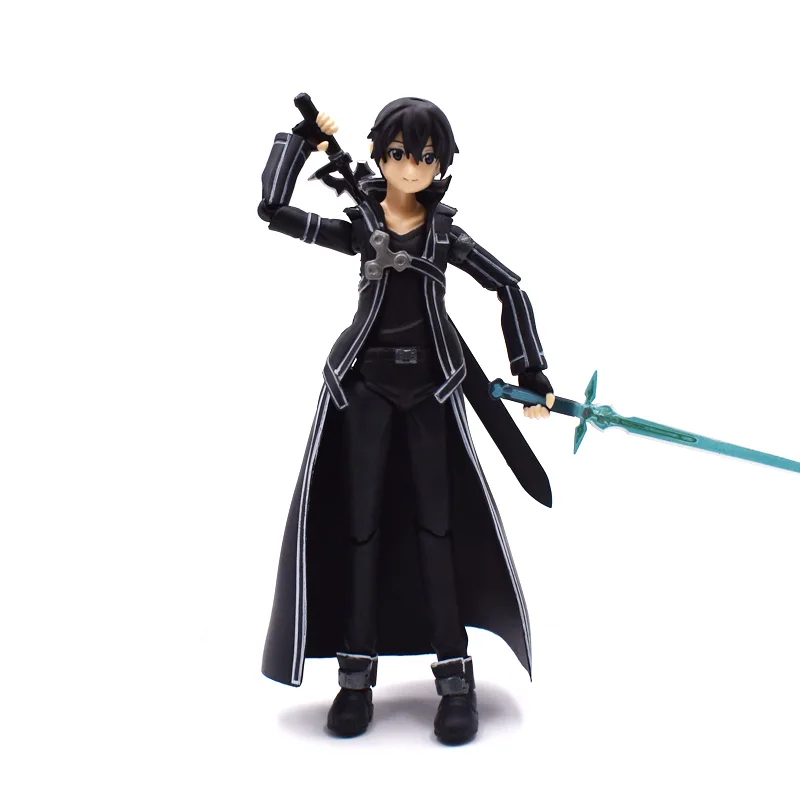 15cm Sword Art Online Action Figure SAO Kirito Figma 174 Model Doll With Sword Weapon Free Shipping