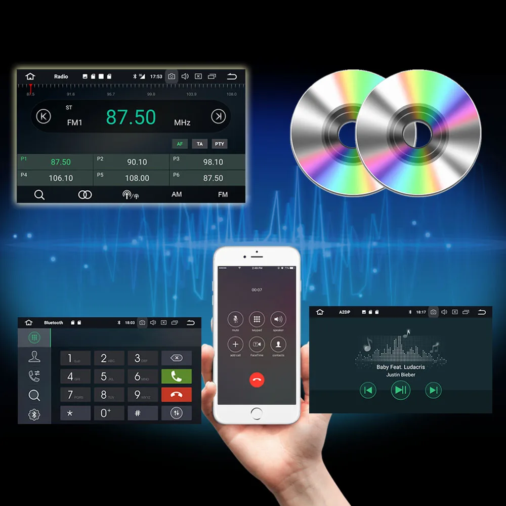 Perfect Android 8.0 DAB+ Autoradio Car DVD for VW Golf MK5 MK6  WiFi 4G CD GPS DTV-IN NAVI Bluetooth RDS OBD BT USB SD DVR Car Stereo 4