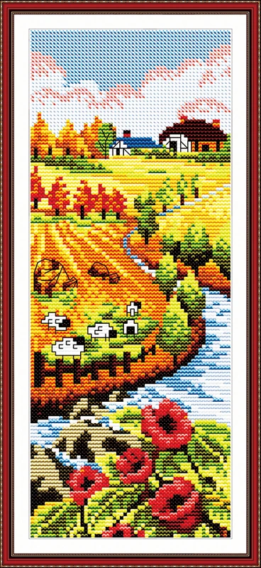 

Autumn Cross Stitch Kits 11CT Printed 14CT Cross Stitch Set DIY Chinese Cross-stitch Counted Embroidery Needlework