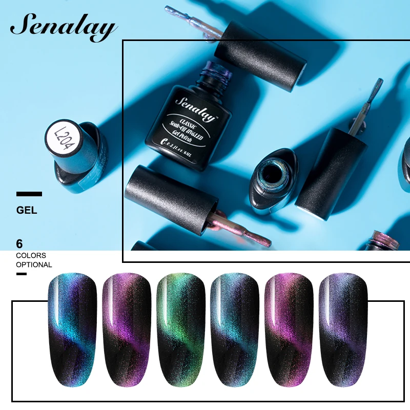 

Senalay 4D Cat Eyes Magnet 6ML Nail Gel Polish Hybrid Primer Foundation Gel Polish Magnet Semi Permanent Varnishes For Nails