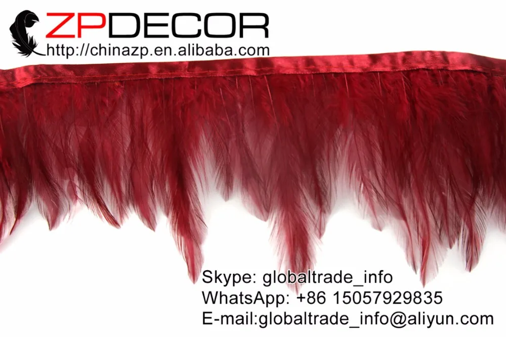 burgundy rooster heckle feathers tirm  (6)