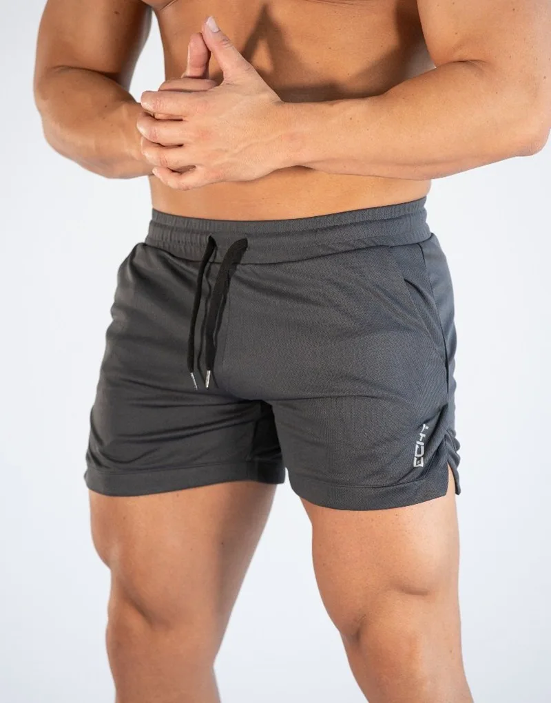 Летние шорты мужские повседневные шорты Фитнес упражнения пляжные шорты мужские дышащие фитнес пляжные шорты Брендовые мужские шорты - Цвет: gray