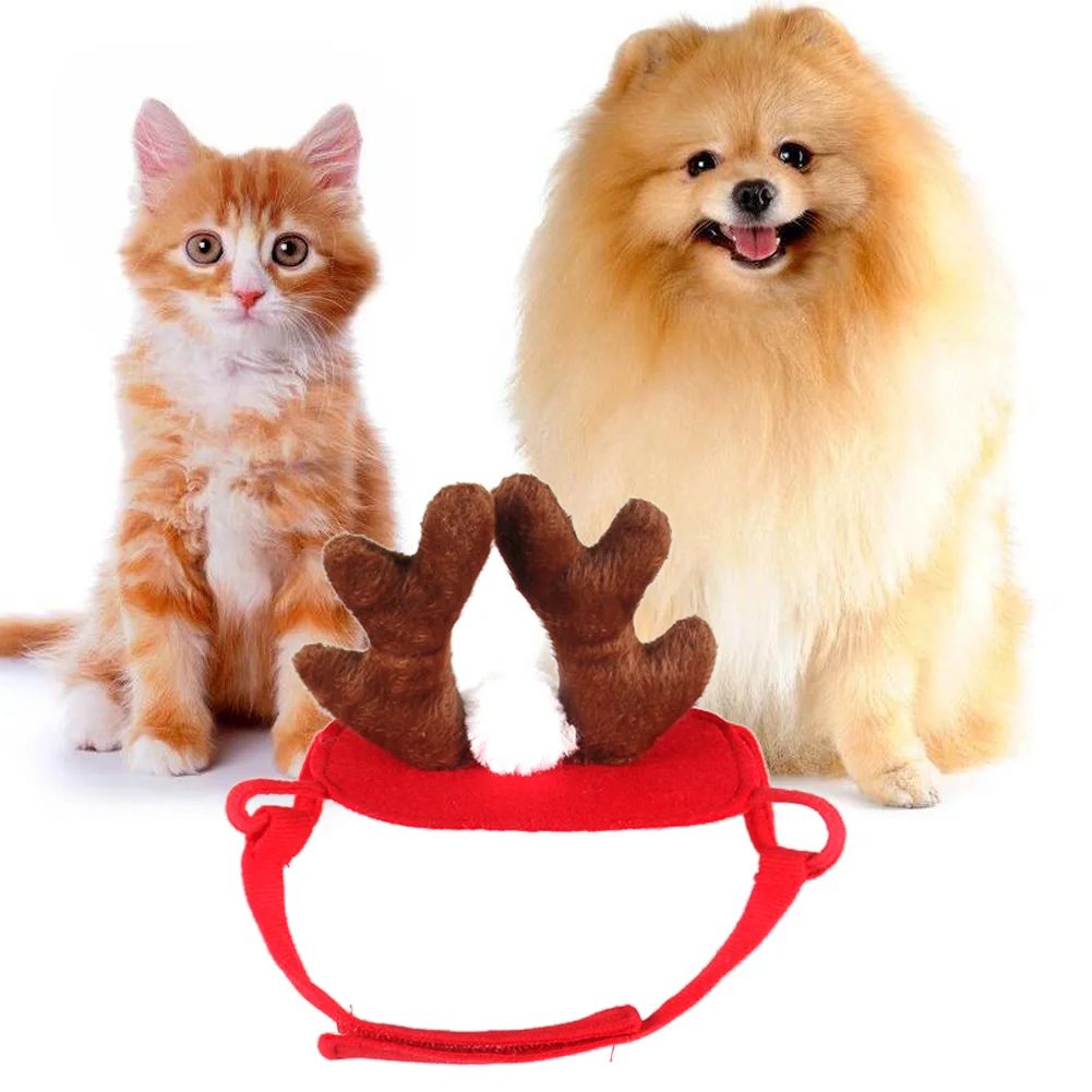 

34-40 cm Adjustable Pet Dog Cat Brithday Party Antlers Hats Doggy Funny Hat Puppy Caps Grooming Dogs Cats Accessories