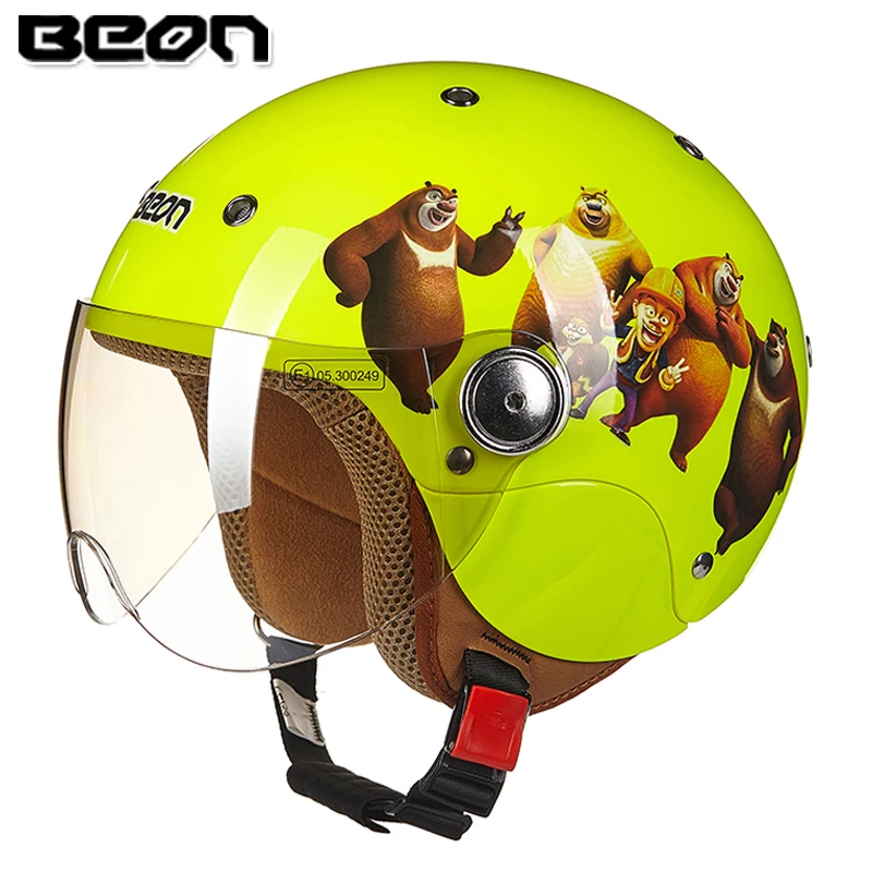 BEON B103 Детские мотоциклетные шлемы для мальчиков и девочек с открытым лицом мотоциклетные шлемы из АБС-пластика размер XL 52-54 см