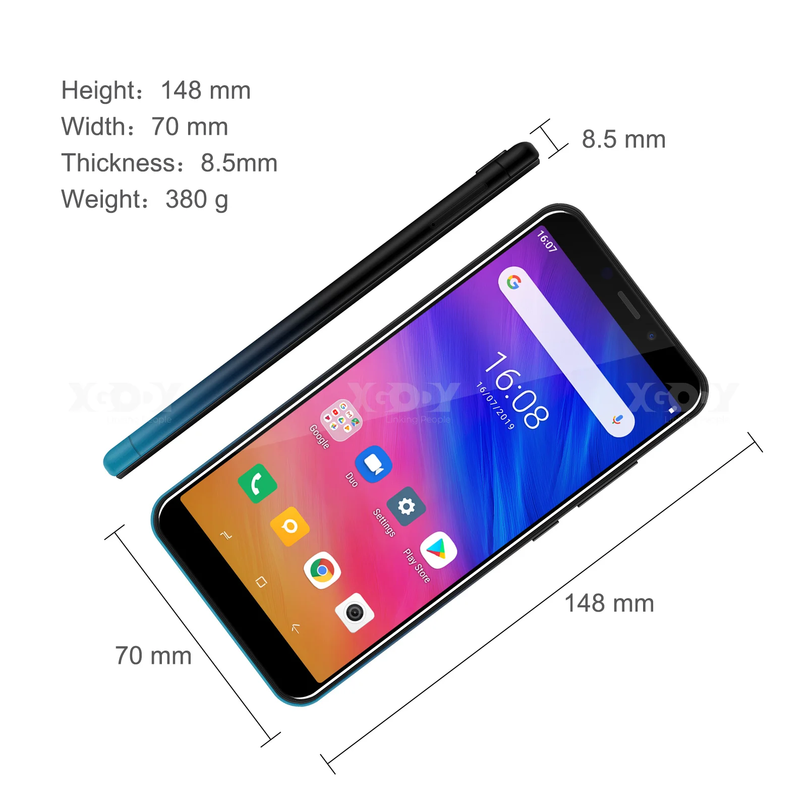 Xgody HOTWAVM6 5 ''Android 9 0 18:9 MT6739 3 ГБ 32 смартфон отпечаток пальца лица ID полный экран В/1A