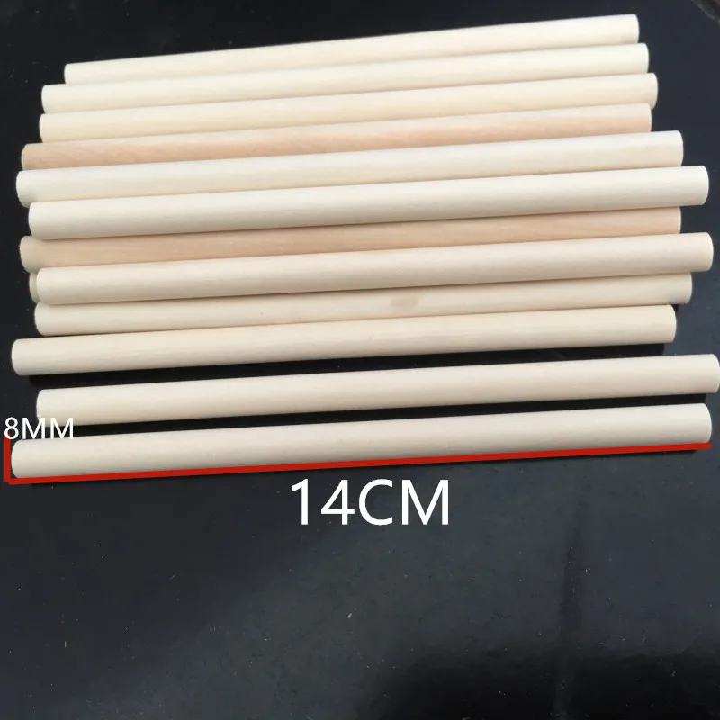 Unfinished Natural Wood Dowel Rods Solid Hardwood Sticks for Macrame DIY  Craft Model Woodworking Tool