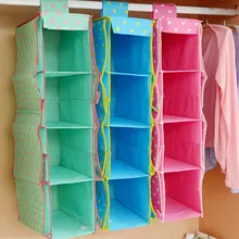 Hot Sale 4 Pocket Non-woven Storage Bag Closet Wardrobe Rack Hangers Holder Portable Organizer Pouch Hang The Bag